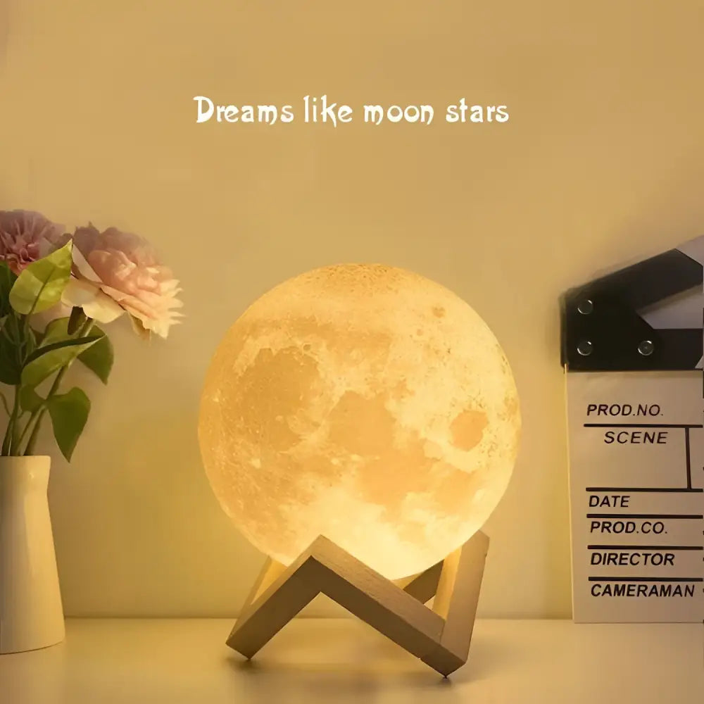 16-Colour Remote Control Moon Night Table Lamp